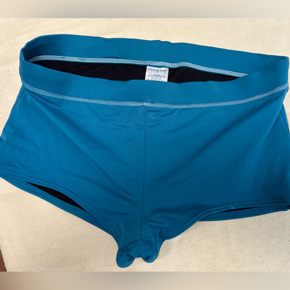 Lands End TealBlue Swim Shorts-more coverage! Sz 10. Matches Tankini Top,also 10